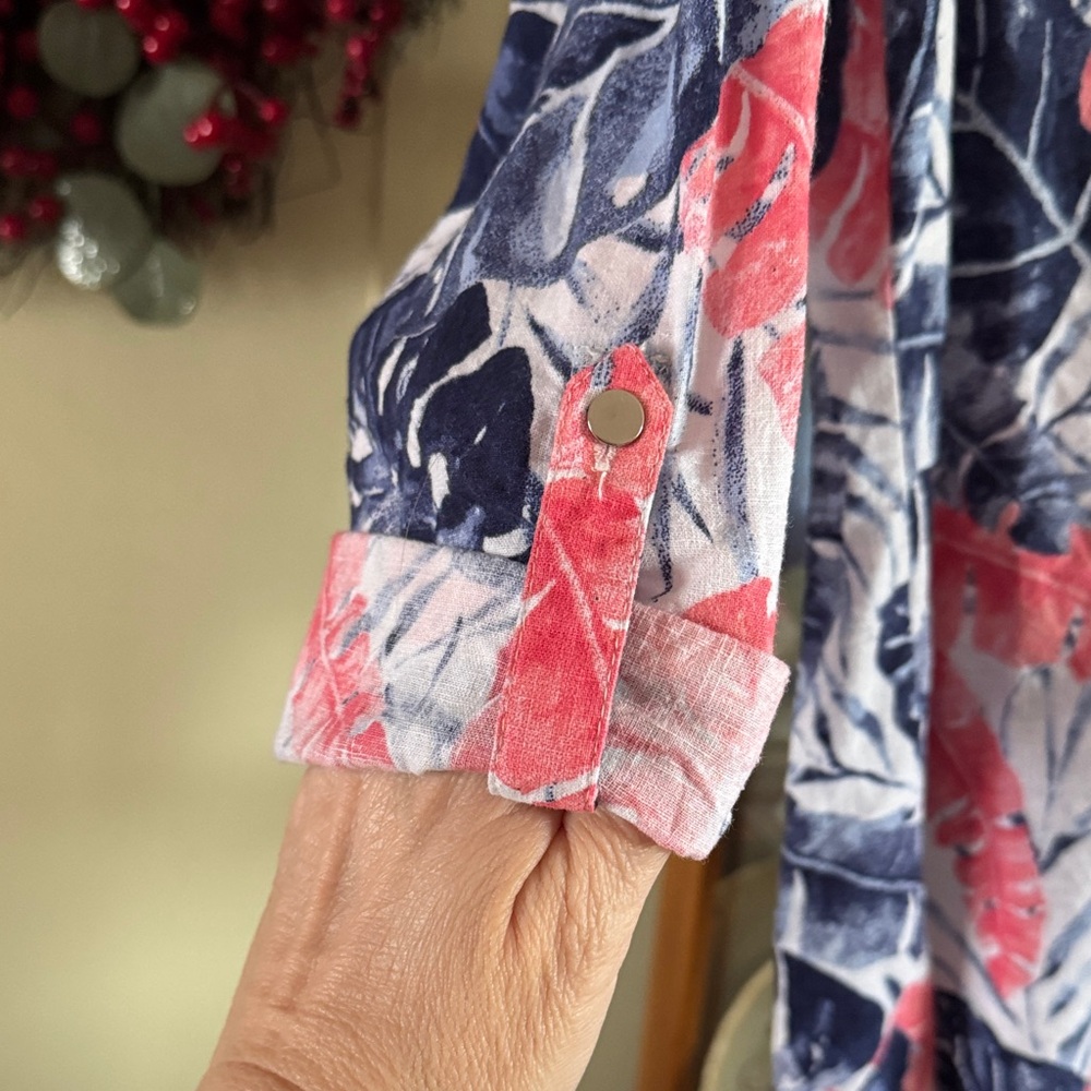 Coral Bay Pink and Blue Floral Top - Picture 5 of 7
